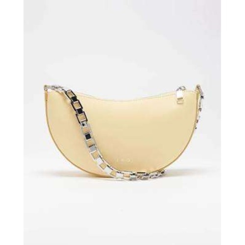 IRO Paris Arc Slouchy Light Yellow Leather Crescent Shoulder Bag WM44ARCSLOUCHYโ